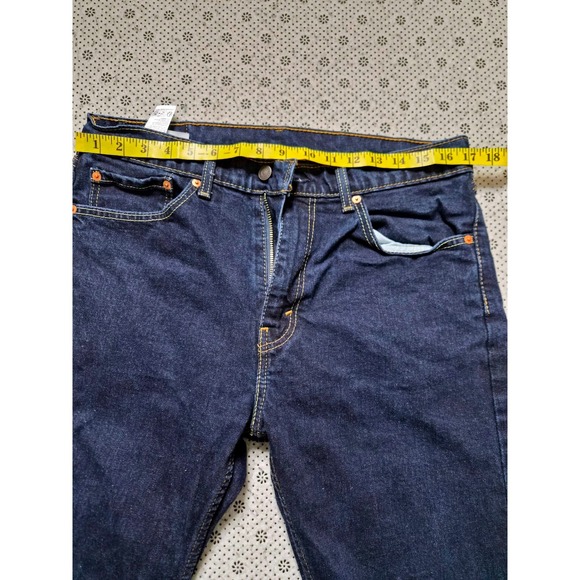 Levis 505 Regular Fit Straight Leg Jeans Dark Wash Mens 34x30 - Picture 4 of 8